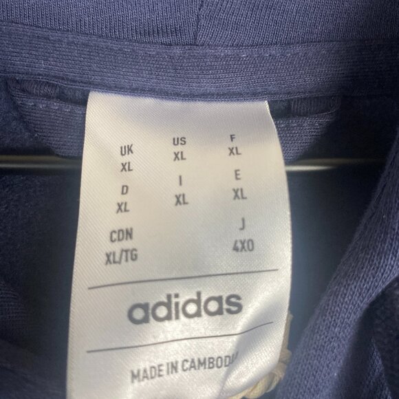 Adidas Men's Track Jacket XL M 3S FL FZ HD Legend Ink - Picture 4 of 9